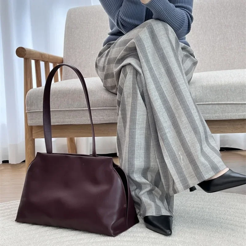 Сумка на плечо из воловьей кожи первого слоя большая вместительная сумка для