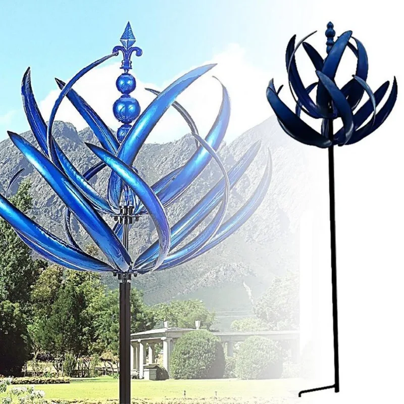 

Colorful Metal Wind Gyro Iron Art Color Rotating Windmill Garden Inserted 360° Rotating Wind Chimes
