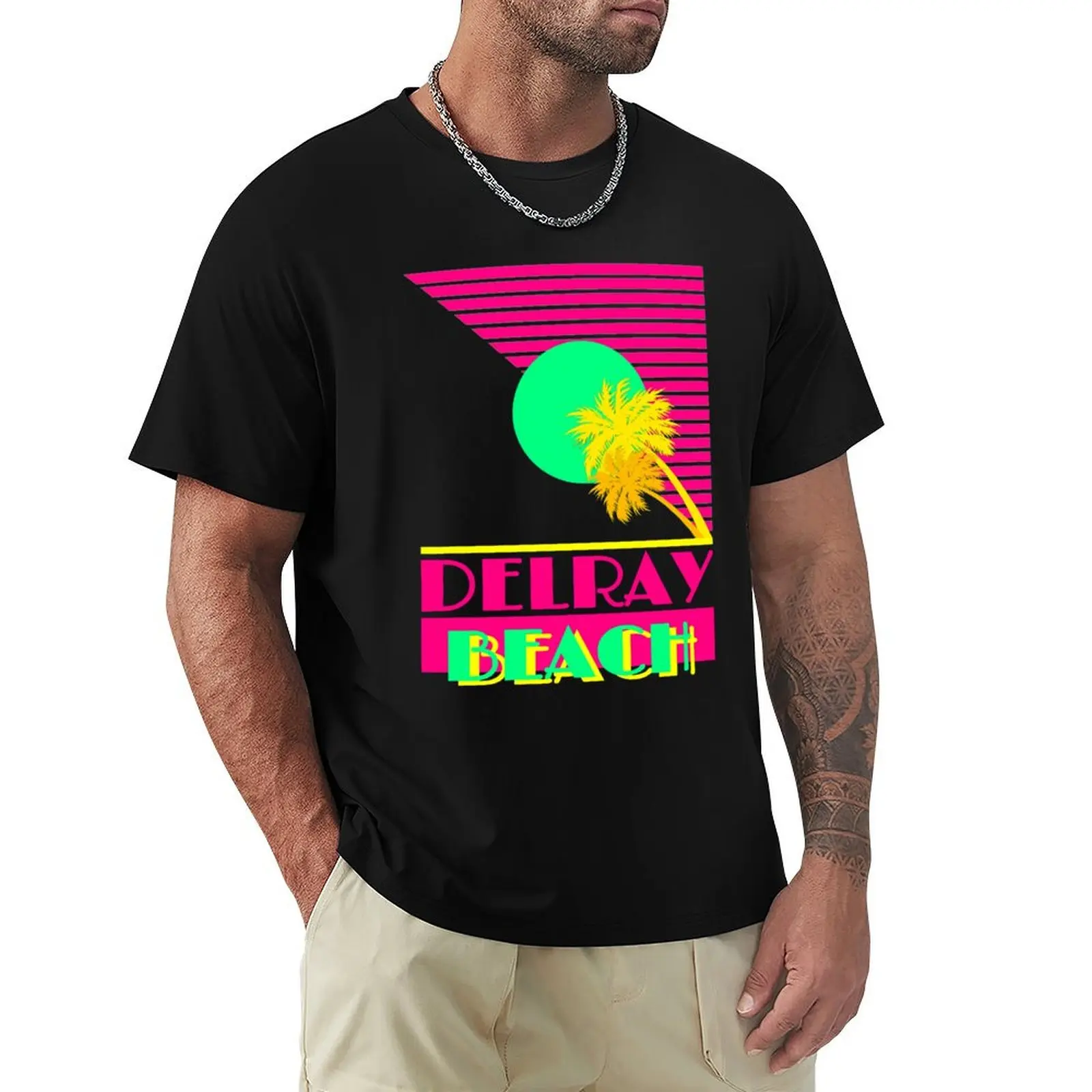 Футболка Delray Beach в стиле ретро 80-х годов футболка больших размеров с рисунком