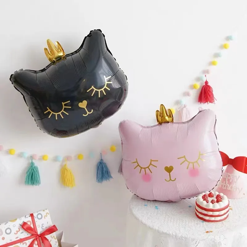 

Cute Noble Cat Head Foil Balloon Wed Decor Valentine's Day Pet Birthday Decoration Kid Toy Event Party Supplies Home Garden