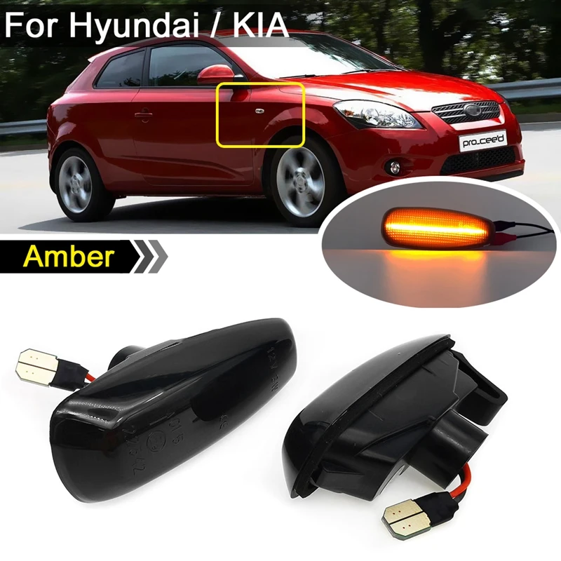 

Car Front LED Side Marker Light Side Turn Signal Blinker For KIA Ceed ED Pro Rio 3 UB Carens Rondo 7 UN