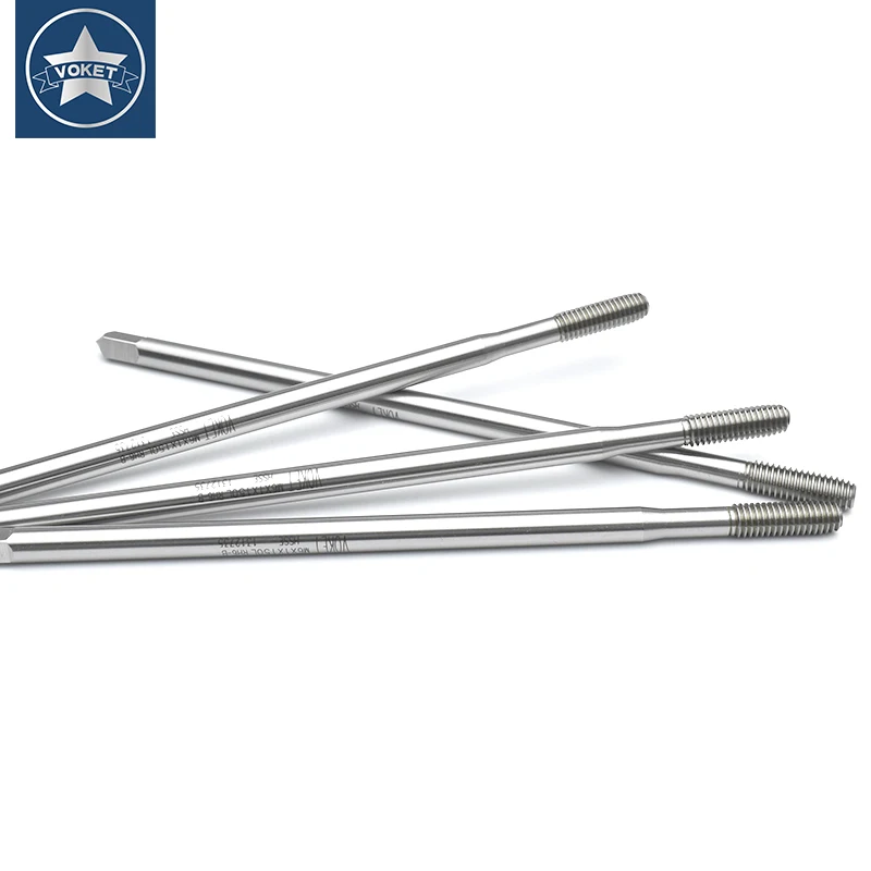 

VOKET HSSE-M42 Стандартный длинный хвостовик JIS 80л 100л 120л 150л Рулонный формовочный метчик M1.6 M2 M3 M4 M5 M6 M8 Машинные резьбовые метчики