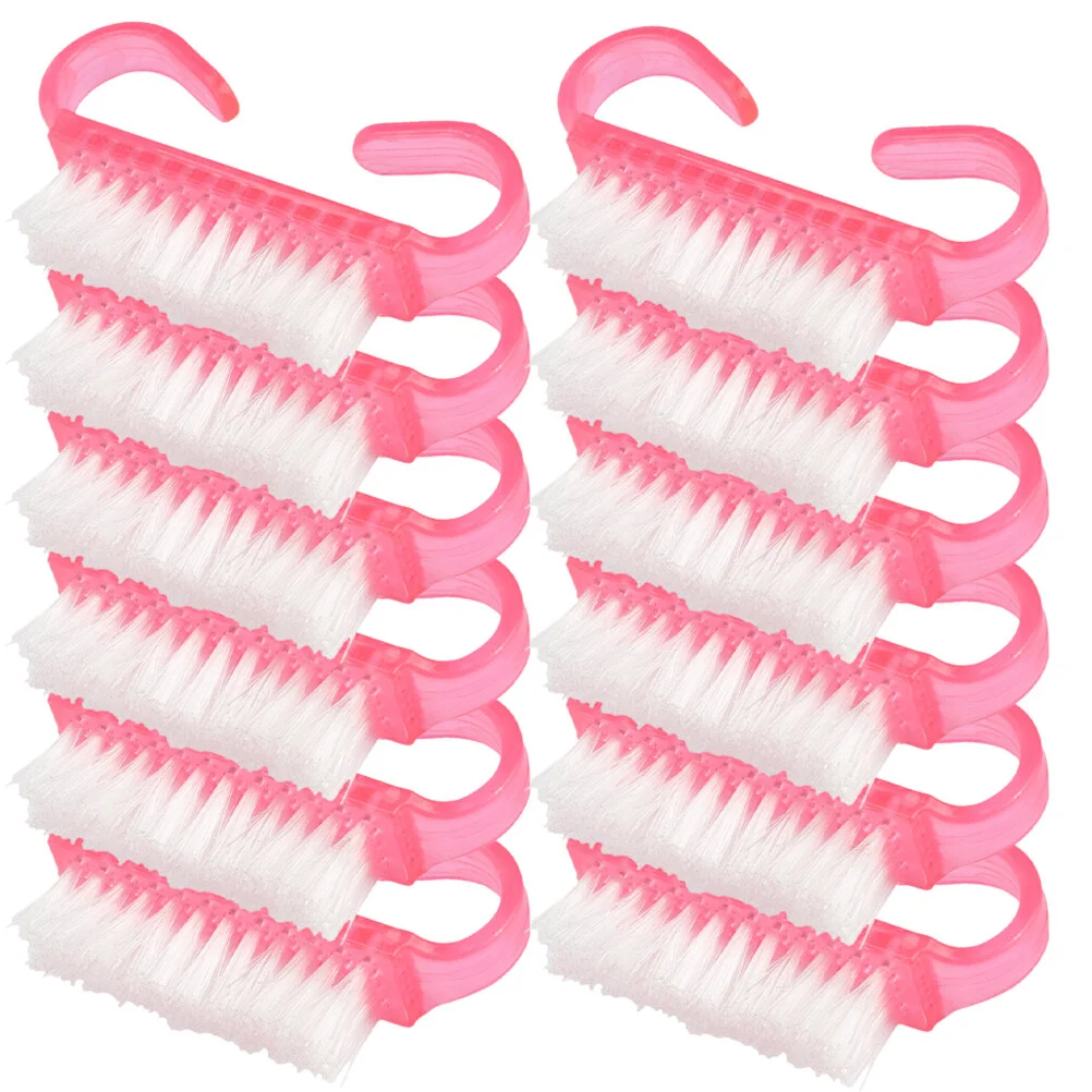 

12 Pcs Nail Supplies Household Cleaning Brushes Plastic Portable Fingernail Nylon Cleaners Brushes for manicure