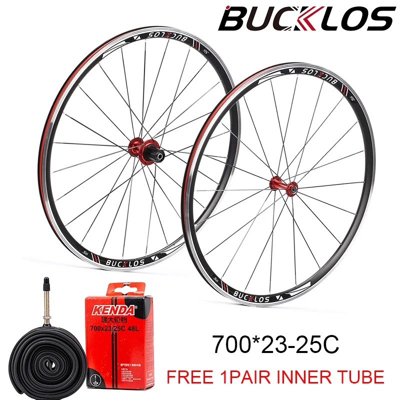

BUCKLOS 700*23/25C Bicycle Wheels 7/8/9/10/11S Road Bike Wheelset 9*100mm 10*130mm Road Bicycle Wheel Set with Inner Tube