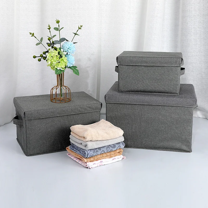 

Fashion Oxford Cloth Storage Box Folding Dustproof and Waterproof Organizing Box Toy Clothes Flip Portable Cardboard Storage Box