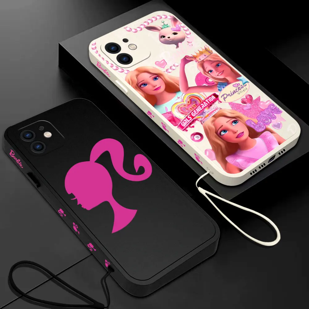 

Cute Barbies dolls Phone Case For Samsung Galaxy S23 S22 S21 S20 Ultra Plus FE S10 S9 S10E Note 20 10 9 Plus With Lanyard Cover