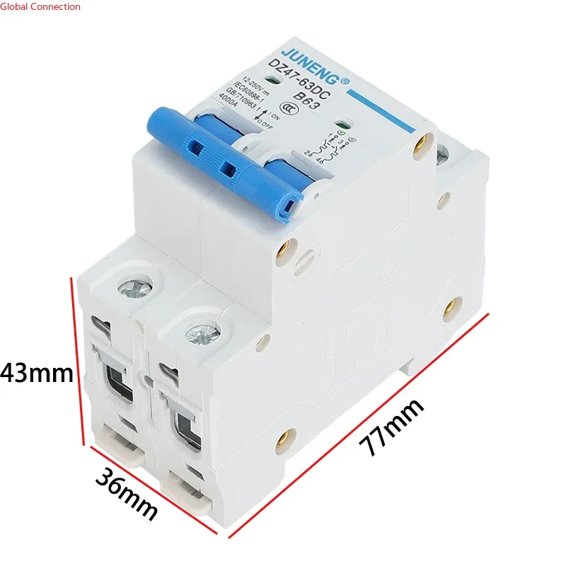 Автоматический выключатель постоянного тока 24 В 36 48 60 в 72 защитный цепи 63 А 80 100 125