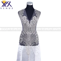 xfx venus 1 piece pure handmade sew on rhinestones patch crystal bridal apparel dress accessory sewing crystal for wedding dress