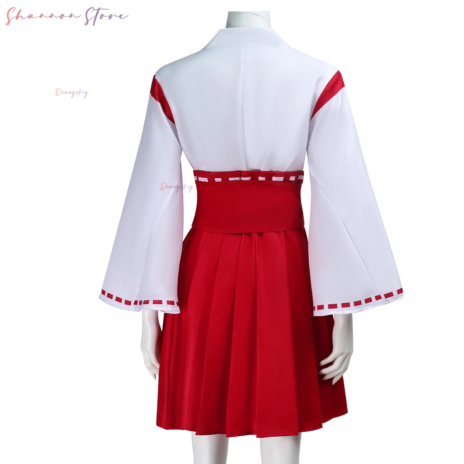 Silent Cosplay Hill 코스프레 - Красно-Белое японское кимоно, платье с бантом и аксессуарами-колокольчиками, халат на Хэллоуин, праздничная одежда (art.: 3920d3ca3ff64) - 3920d3ca3ff64