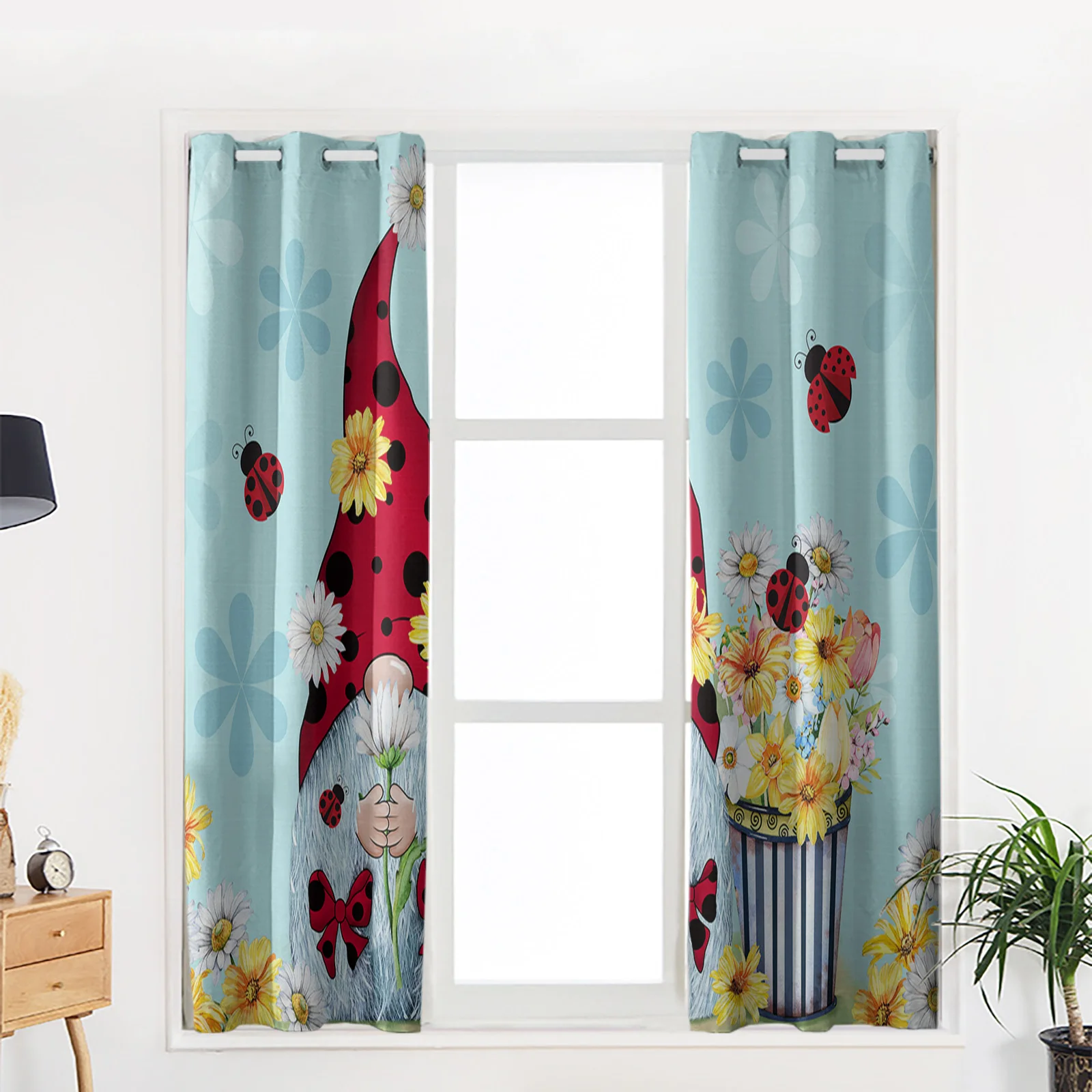 Шторы божья коровка американские пасторальные карликовые занавески для кухни