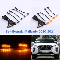 car front grille led amber lamp raptor style light for hyundai palisade 2020 2021 4pcsset