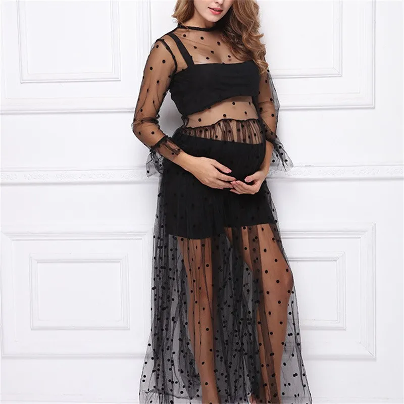 

Соблазнительное Тюлевое прозрачное длинное платье для фотосъемки для беременных Платья с длинным рукавом платье для беременных для фотосъемки Макси-платье