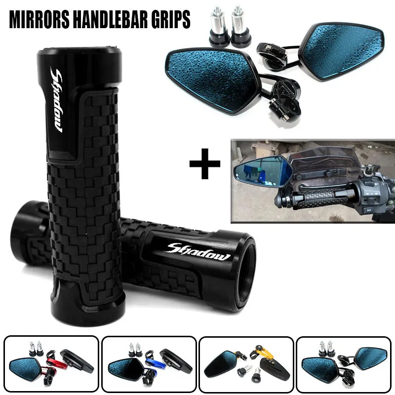 

For Honda Shadow VT 400 600 750 1100 VT400 VT600 1300 Motorcycle View Bar End Side Rearview Mirrors handlebar Grips