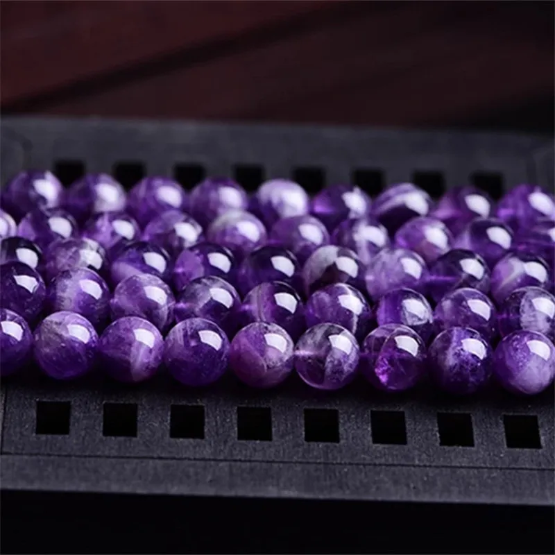 

Natural Stone Beads Amethyst Round Loose Spacer Bead for DIY Jewelry Making Bracelet Necklace Accessroies 4/6/8/10mm