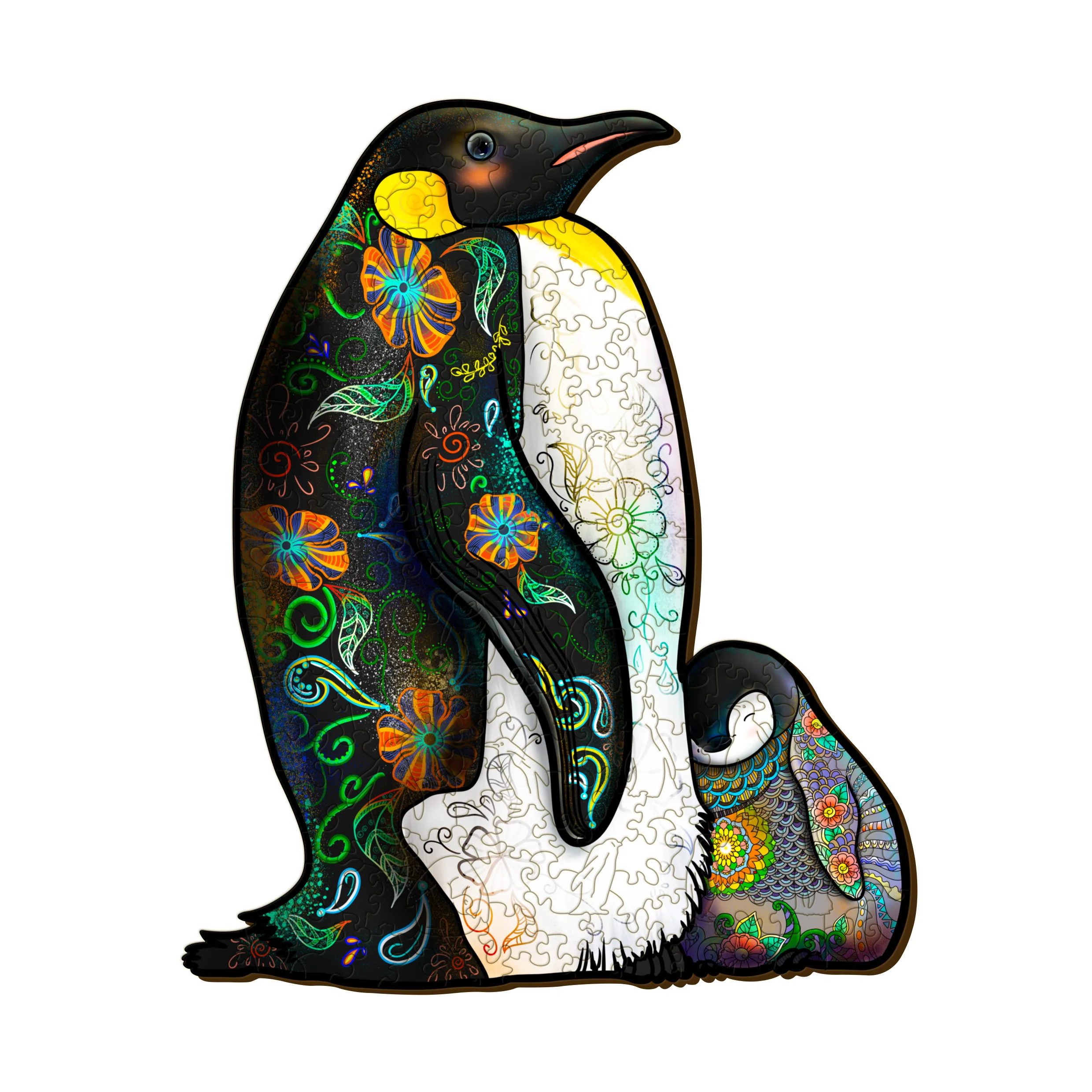 

Emperor Penguin Adults Wooden Animal Jigsaw Puzzle Children Decompression Toys Colorful Wooden Puzzles DIY Jigsaw Board Games