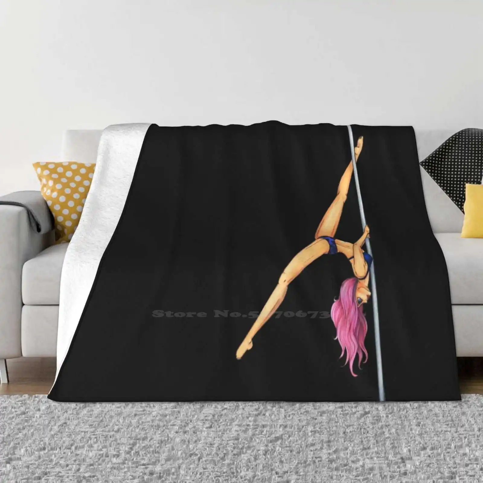 Polephabet : A Creative Design Light Thin Soft Flannel Blanket Copic Marker Pole Dancing Dancer Sport People Woman Female