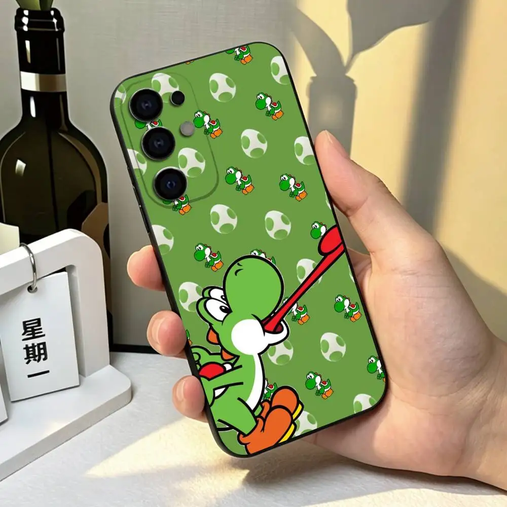 Фото Милый мультяшный чехол YoshiES для телефонов Samsung S26, S25, S24, S23, S22, S21, S30, Ultra, Plus, Fe, Lite, Note, 10, черный чехол в подарок. №2
