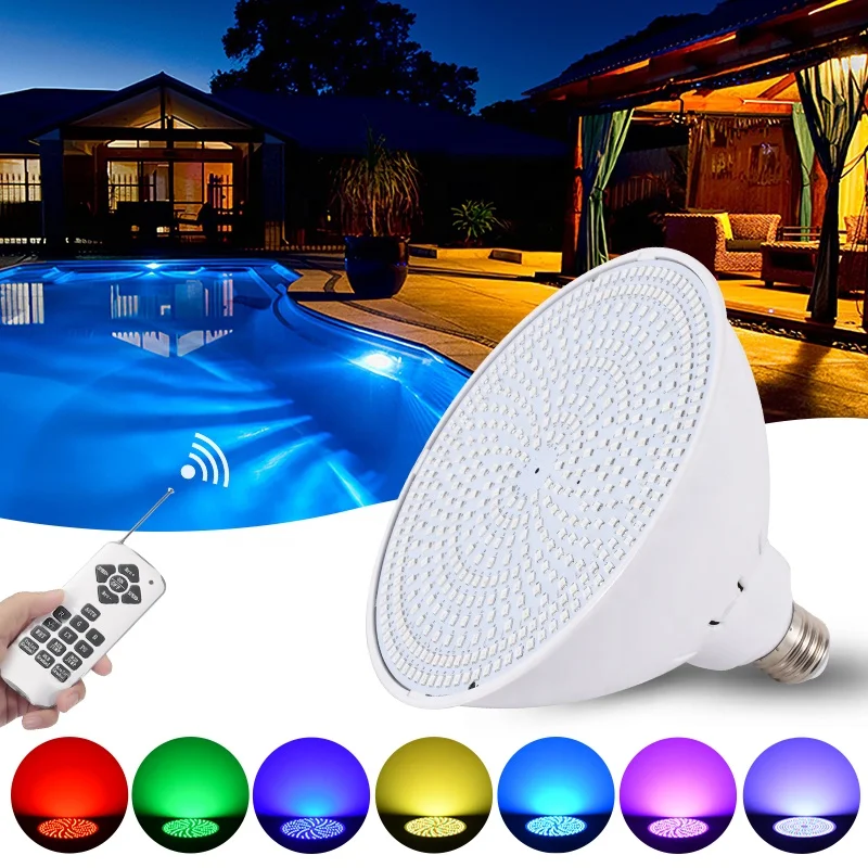 

40W LED Pool Light Source IP68 Underwater Recessed Replacement Halogen Landscape Light DC12V or AC120V RGB + Remote Control