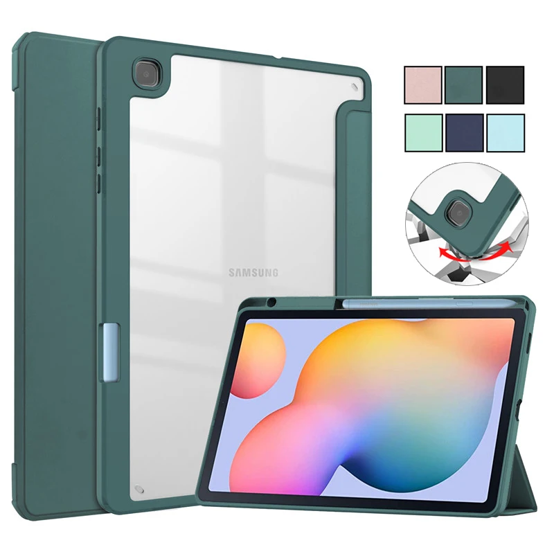 

Чехол-накладка для Samsung Galaxy Tab S6 Lite, 2022, противоударный, складной, с держателем для ручки