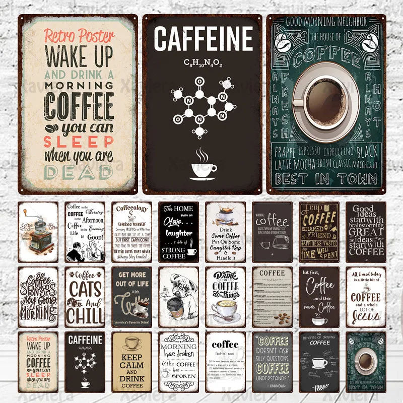 

Vintage Coffee Metal Signs Metal Tin Sign Wall Decor Kitchen Pub Bar Club Man Cave Cafe Retro Plaque Art Plate Iron Painting