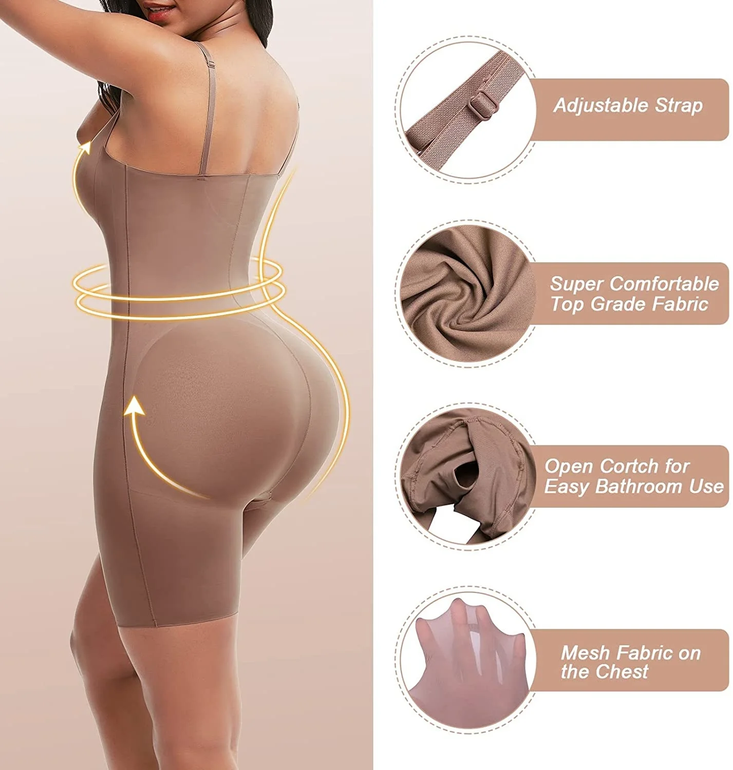 Womens Seamless Shapewear Tummy Control Body Shaper Comfortable For Women Under Dress