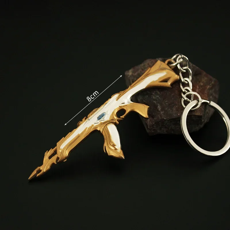 

Брелки Valorant AK Gun Prop оружия отказанные золотые игры 8 см игрушечный Нож Металлическая Модель Katana брелок для ключей Косплей подарок для детей игрушки для мальчиков