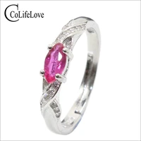 elegant silver ruby for girl 3mm 6mm natural myanmar ruby ring 925 sterling silver ruby jewelry romantic gift for girlfriend