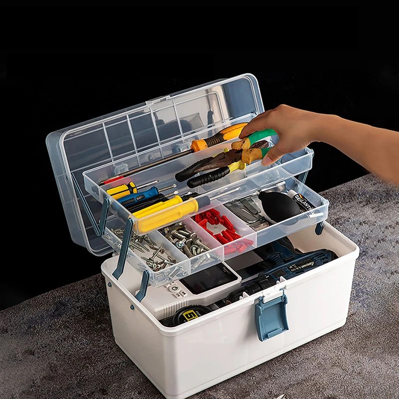 

Capacity Parts Fold Multifunctional Shockproof Empty Organizer Tool Box Box Tools Case Professional Large Rigid Suitcase Plastic