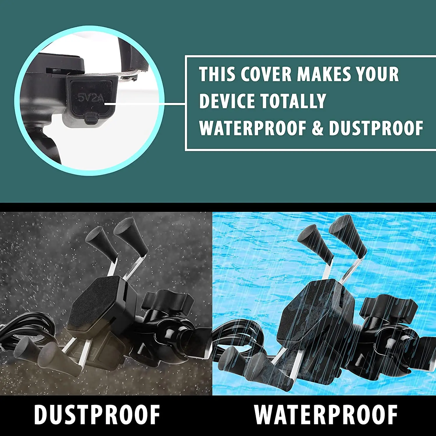 Universal Bike Motorcycle Phone Mount With USB Charger Mount Bracket 360° Rotation Bicycle Mirror GPS Phone Holder for 3.5-6.5