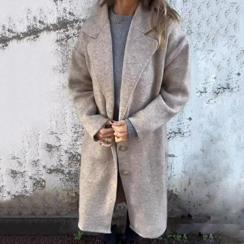 Женское свободное облегающее пальто стильная женская шерстяная куртка с