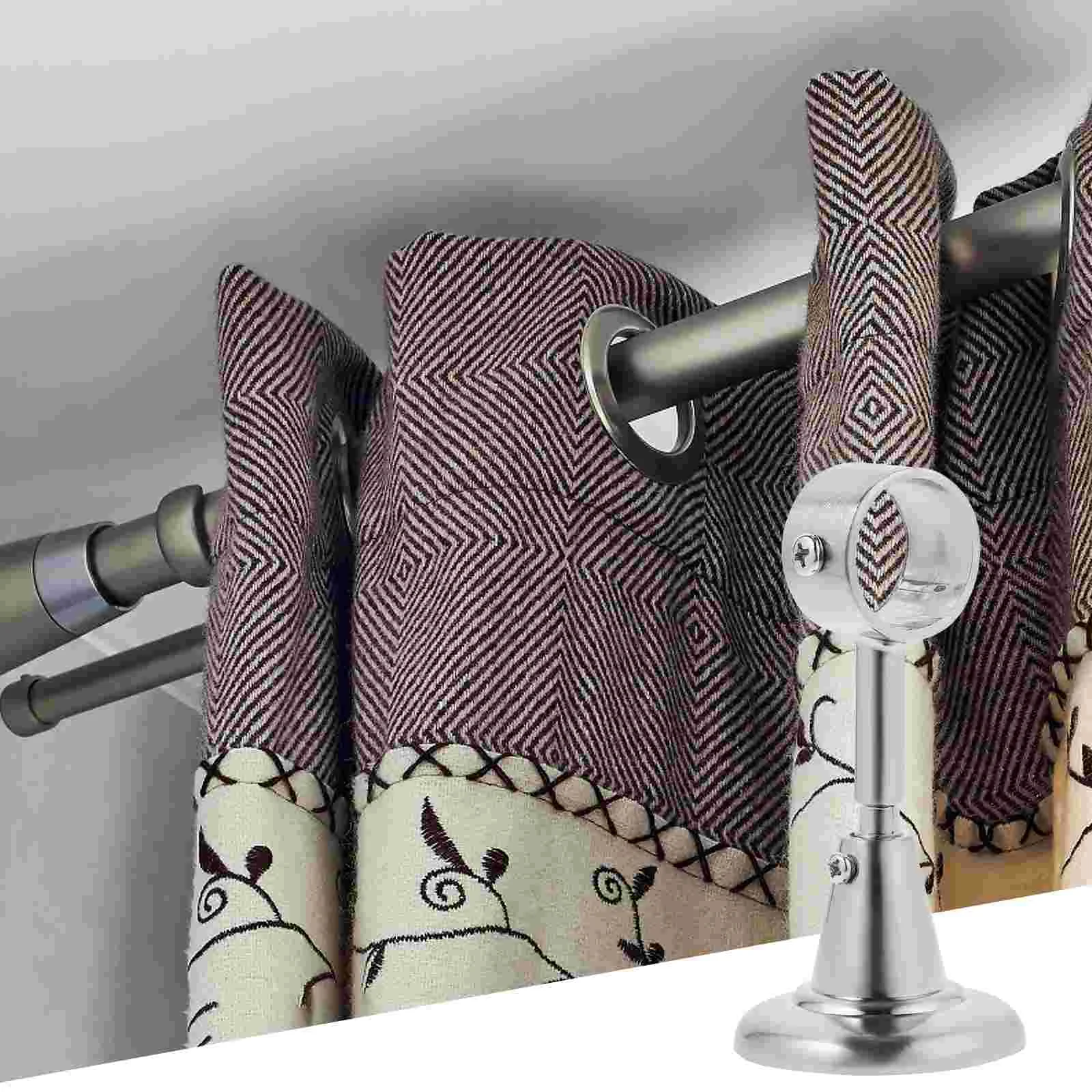 

28mm Window Curtain Drapery Rod Holders Aluminum Alloy Rome Pole Ceiling Mount Bracket Support Rack Shelf