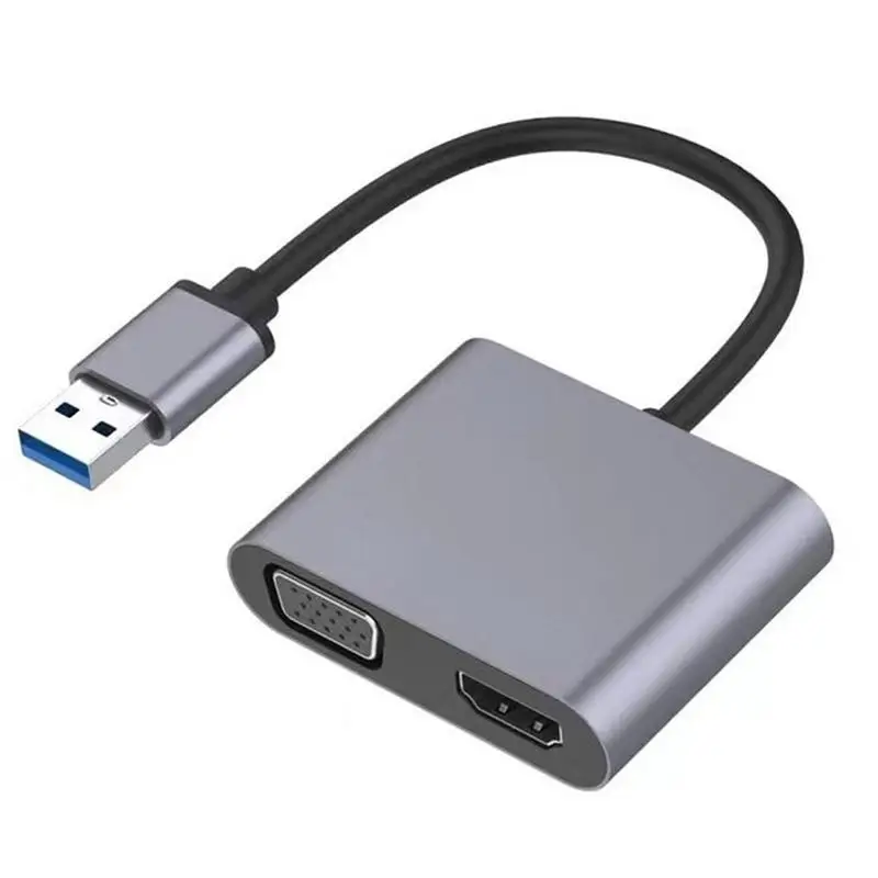 

Адаптер USB-VGA для ноутбука, HD 1080P, 2 в 1