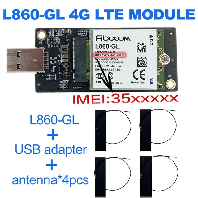 Беспроводной модуль Fibocom L860-GL L860 gl USB 4G, карта памяти LTE-A Pro CAT16 4G LTE L860 usb lte, модуль 4G