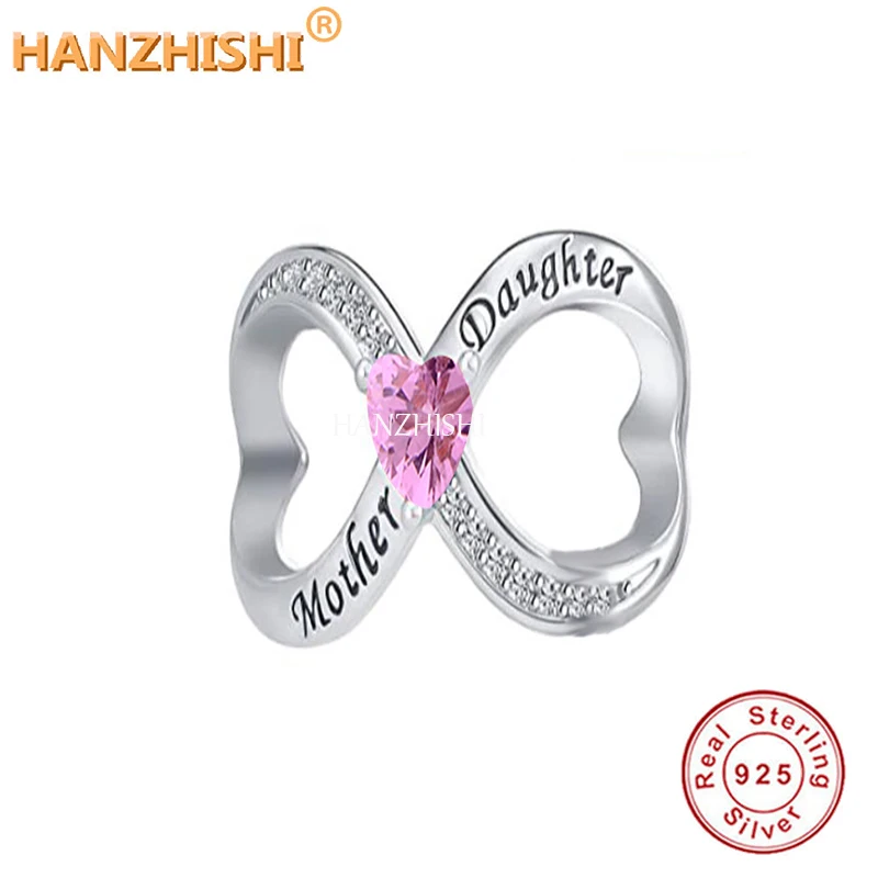 

Mother Daughter Charms for Bracelet Necklace Pendant Jewellery Gift for Women Man 925 Sterling Silver Infinity Pink Heart Beads