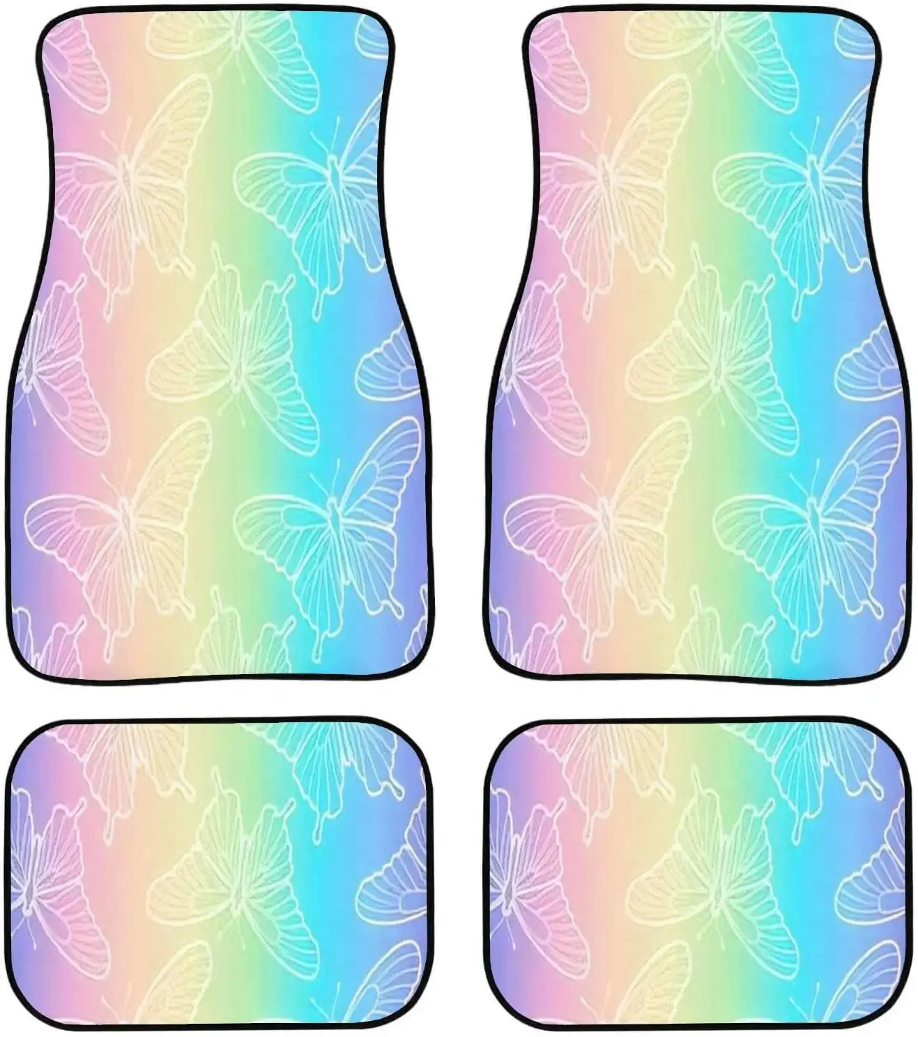 Автомобильные коврики голографические бесшовные с градиентом модные стильные