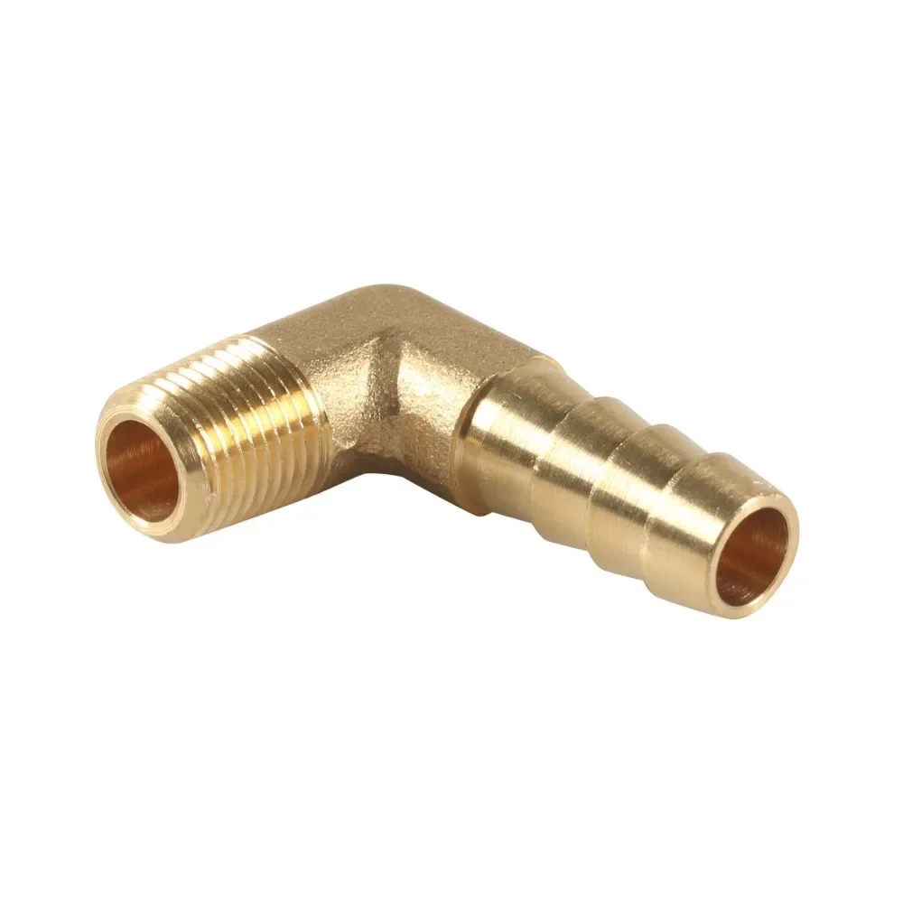 Латунный штуцер для шланга с углом 90 градусов