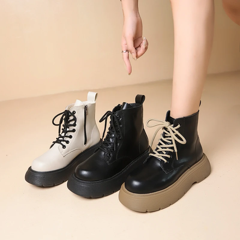 

Martin Boots Women's Spring and Autumn New British Style Short Boots Platform Women's Single Boots All Casual Women's Boots
