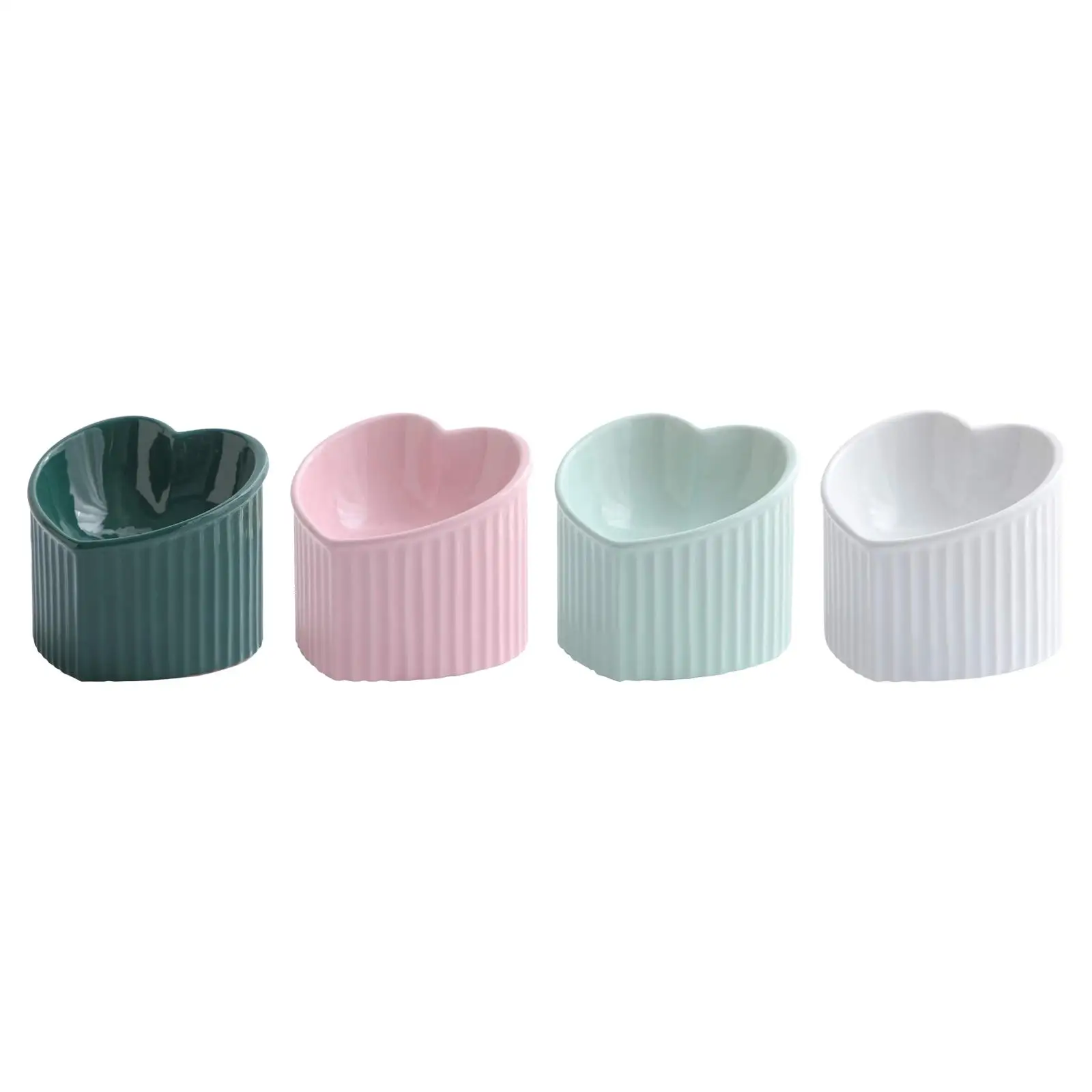 

Cat Cats Heart Slip Dogs Functional Elevated Handmade Feeder Ceramic Tilted Cute Small For Pet Anti Bowl Shape 14cm Width Kitten