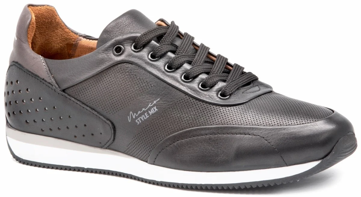 Мужские кожаные кроссовки Marcomen Mrc, черные легсветильник повседневные кроссовки из натуральной коровьей кожи в деловом стиле, лето 13113 Мужские кожаные кроссовки Marcomen Mrc, черные легсветильник повседневные кроссовки из натуральной коровьей кожи в деловом стиле, лето 13113