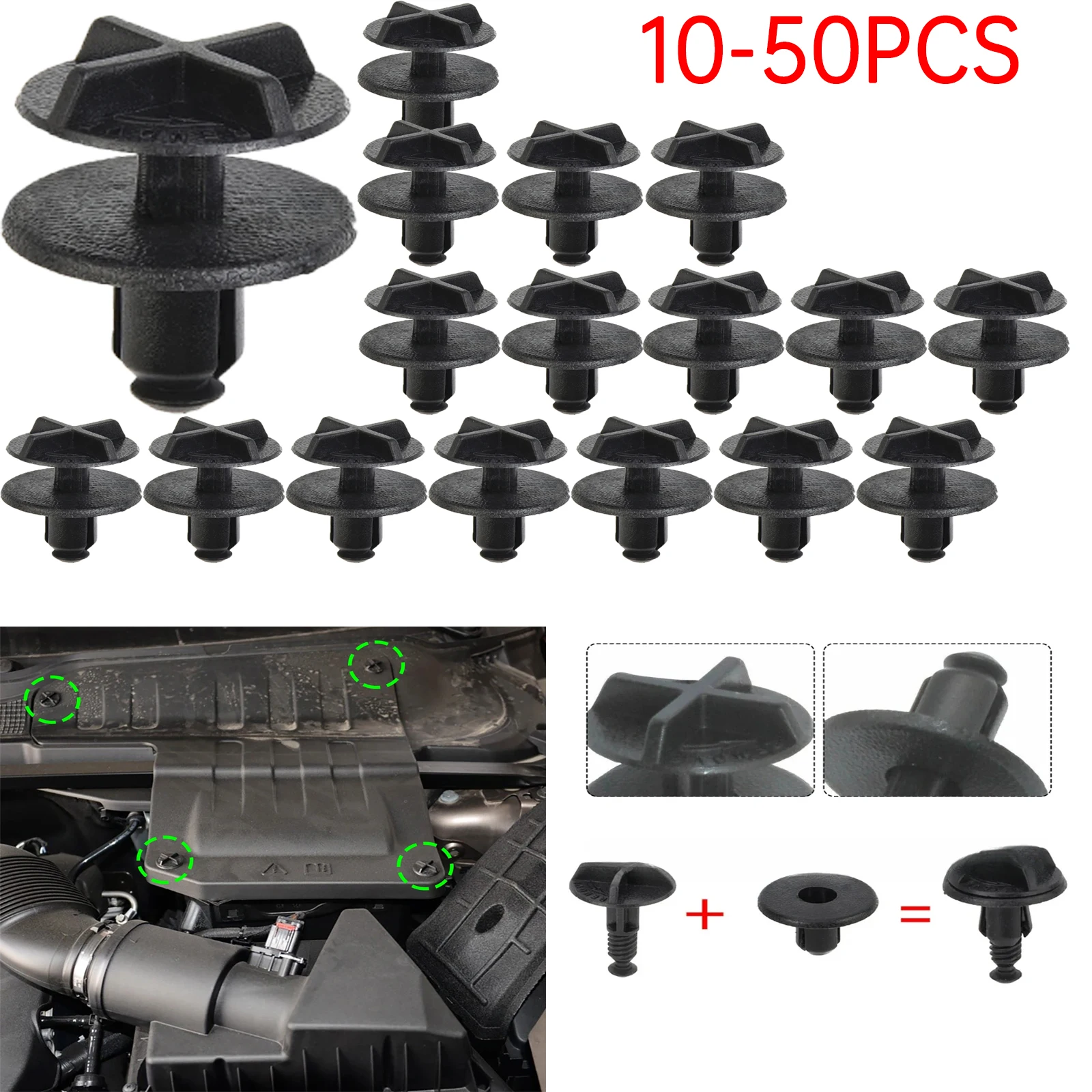 

10-50X крышка автомобильного аккумулятора, крепежные зажимы для обшивки капота OE # LR024316 для Land Rover Range Rover Discovery Sport Evoque
