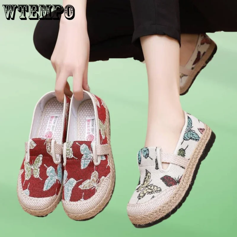 

WTEMPO Women's Flat Slip on Summer Ladies Casual Comfort Embroidered Lazy Shoes Female Fashion Shallow Loafers Dropshipping