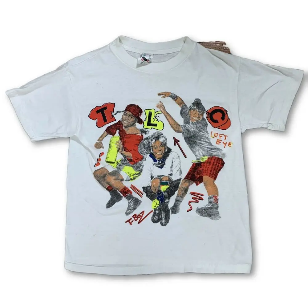 Винтажная белая футболка VTG 90s TLC Rap | Футболки на заказ