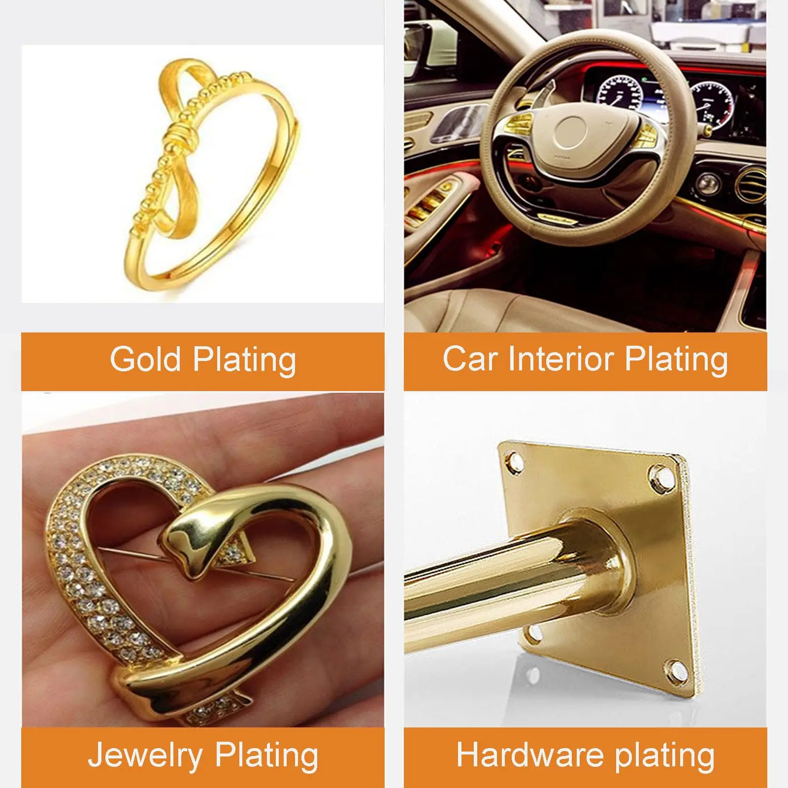 Золотистые и Серебристые технические зеркальные элементы для ремонта обработки