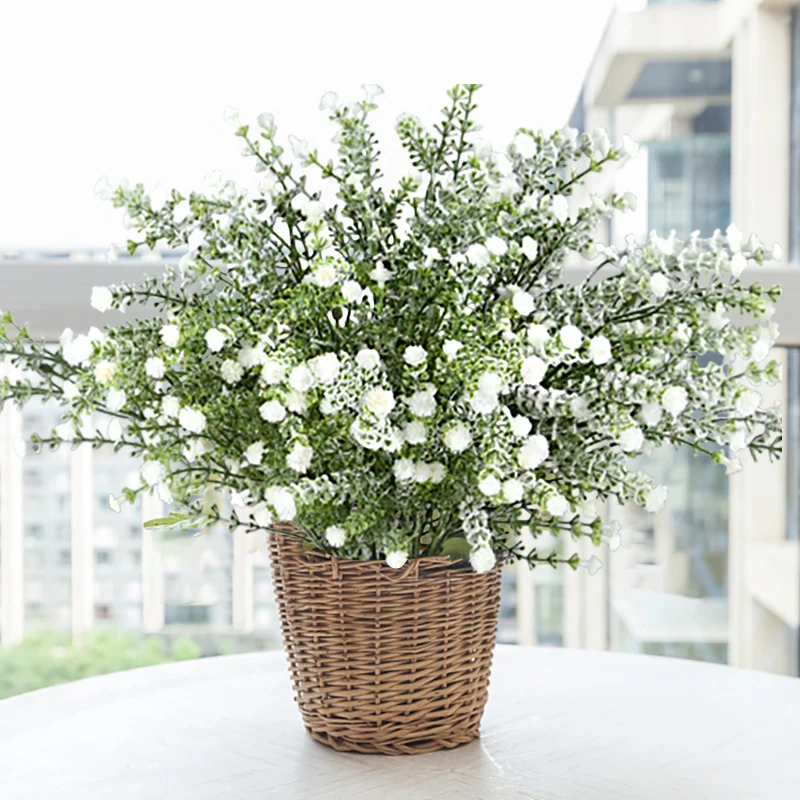 

70cm White Babies Breath Artificial Flower Plastic Gypsophila Fake Plants DIY Floral Bouquets Arrangement for Wedding Home Decor
