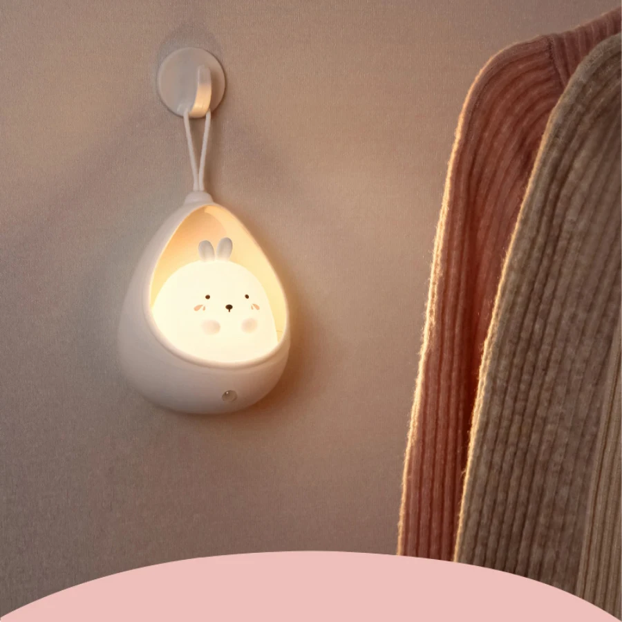 Silicone LED Wall Lights USB Night Light with Sensor Control Human Induction Lamp for Kids Bedroom Cute Animal Rechargeable