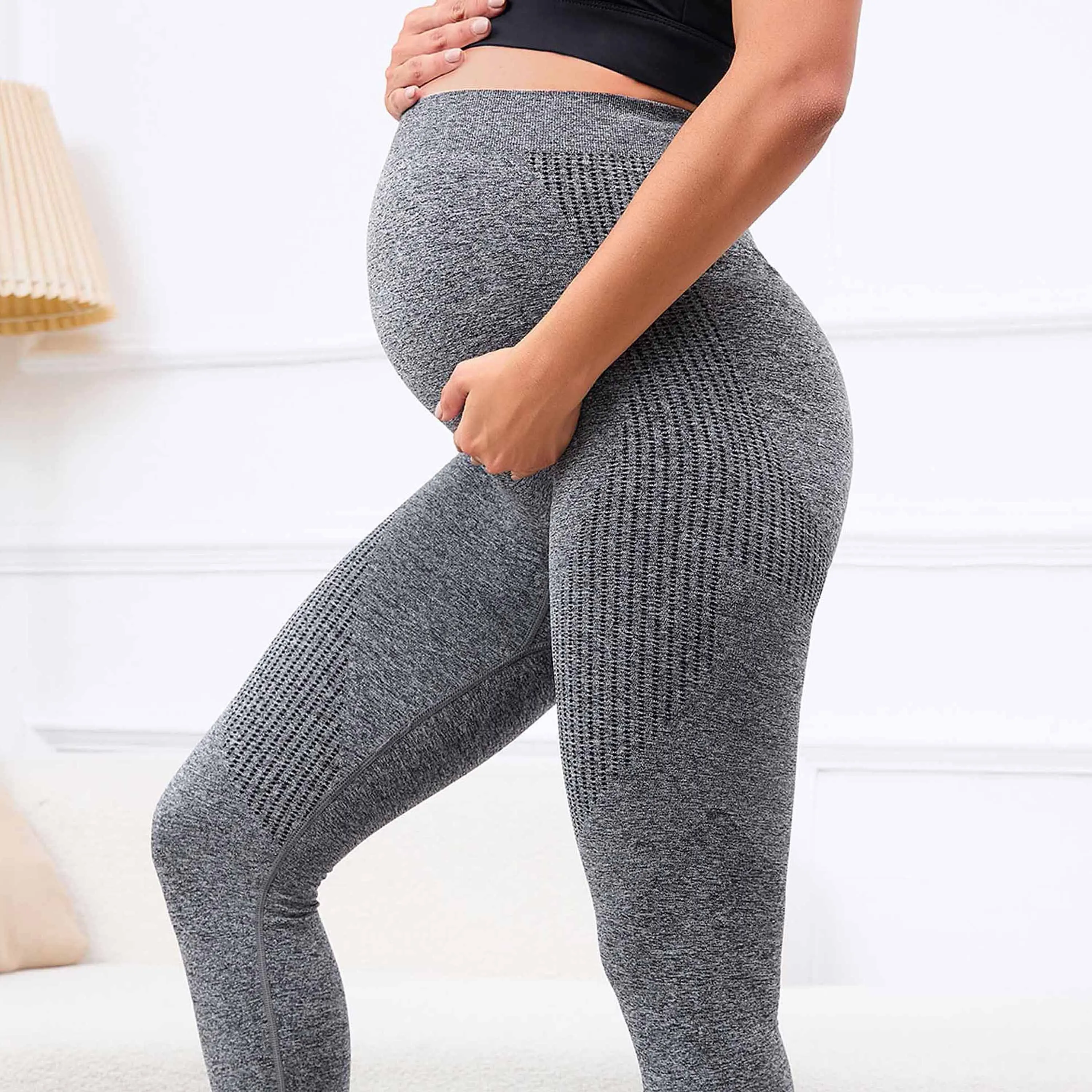 

Women Pregnancy Leggings Seamless Leggings Maternity Leggings Gym Clothing Skinny Maternity Clothes for Pregnant Women