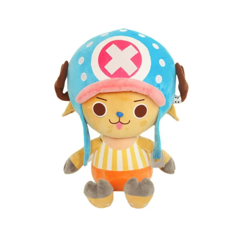 Фото Аниме-игрушка ONE PIECE: плюшевая кукла Луффи и Чоппер, милый мультяшный персонаж, декор для комнаты, подарок на день рождения, мягкая набивная кукла №1