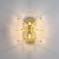 round modern wall bubble lamp glass light luxury wall lamp villa study living room background aisle bedroom bedside sconces
