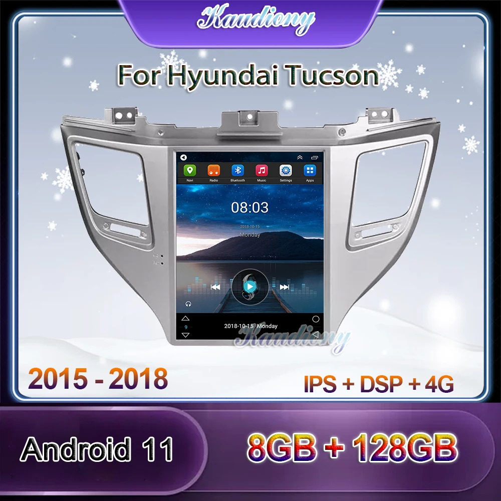 Автомагнитола Kaudiony Автомобильная Мультимедийная система на Android 11 с экраном 10 4