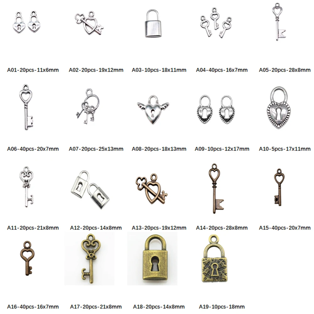 

Подвески с ключом и замком для изготовления ювелирных изделий, аксессуары для декора «сделай сам»